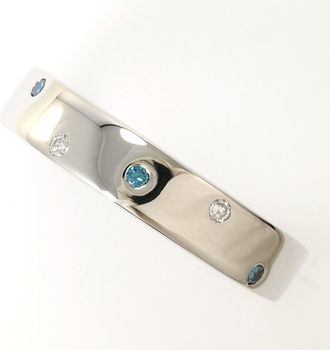 C&A Blue Platinum Platinum 900 Band Ring (Pre-Owned)