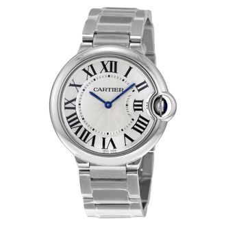 Cartier Pre-owned Cartier Ballon Bleu De Cartier Silvered Guilloche Dial Unisex Watch W69011Z4