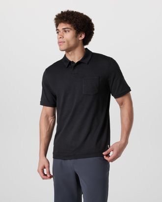 Vuori Clothing Short Sleeve Ponto Performance Polo | Black Heather | Medium