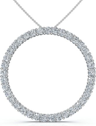 Pompeii3 3Ct Circle Diamond Pendant 14k Gold Lab Grown EF/VS Size: 1