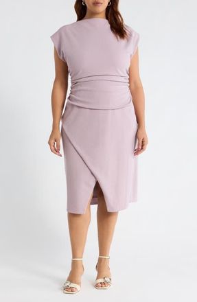 Nordstrom Cap Sleeve Ruched Dress in Purple Fog at Nordstrom, Size 1 X