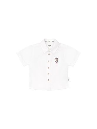 Huxbaby Varsity Hux Short Sleeve Shirt in White at Nordstrom, Size 6-12M Au