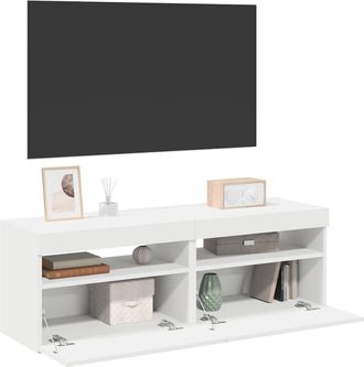 vidaXL Vidaxl - Muebles De Tv Con Luces Led 2 Uds Blanco 60x35x40 Cm