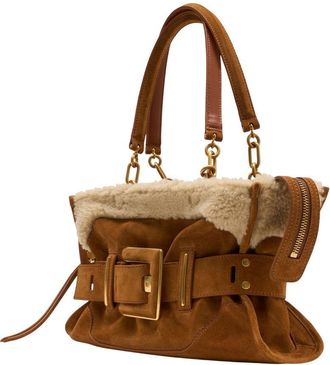 Balmain Womens Anthem Shoulder Bag Leather Brown Calfskin Shoulder-hobo-bags
