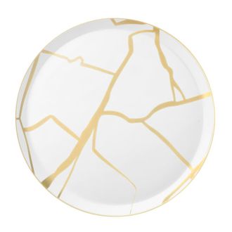 Medard De Noblat 6 platos de postre porcelana oro