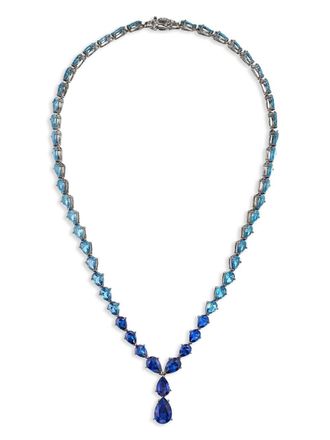Anabela Chan Nova 18kt zwartgouden halsketting - Blauw