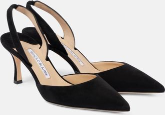 Manolo Blahnik Carolyne 70 suede slingback pumps