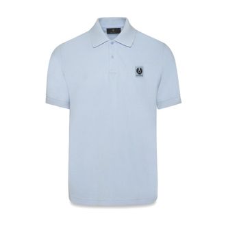 Belstaff Polo Shirts, male, Blue, M, Patch Logo Polo