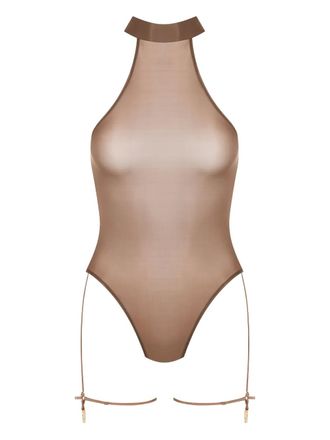 Maison Close French Kiss Light body met halternek - Bruin