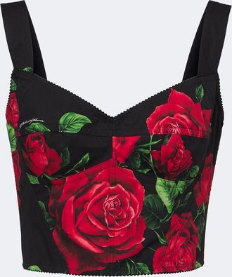 Dolce & Gabbana Floral cotton-blend bustier