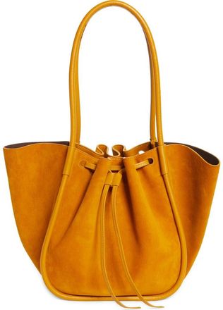 Proenza Schouler Large Ruched Suede Tote in Honey at Nordstrom