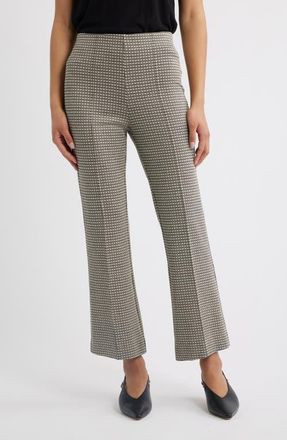 Rag & Bone Irina Leopard Print Ponte Flare Ankle Pants in Black Plaid at Nordstrom, Size Xx-Small