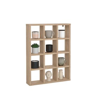 Tvilum Hyper 12 Cubby Wall Unit, Jackson Hickory