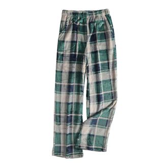 Generic Womens Fleece Pyjama Bottoms Cozy Soft Flannel Pajamas Pants Warm Winter Sleepwear Lounge Trousers Elastic Waist Long Sleep Pants Thicken Plush Comfy 