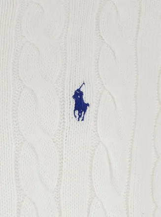 Polo Ralph Lauren Mens Sweater Round-Neck White Cotton Tops Top
