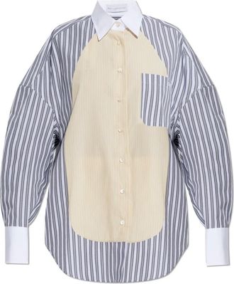 Stella McCartney Oversized gestreept overhemd met verschillende strepen - Dames - Overhemden - Veelkleurig - S - Katoen - Overhemden