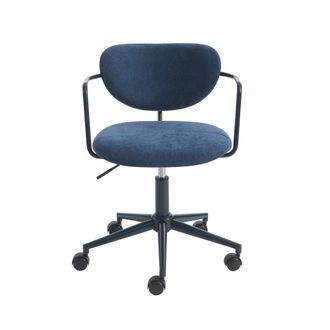 Pantone Silla de oficina de tela azul noche con ruedas