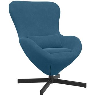 vidaXL Vidaxl - Sill&oacute;n Huevo Azul Terciopelo