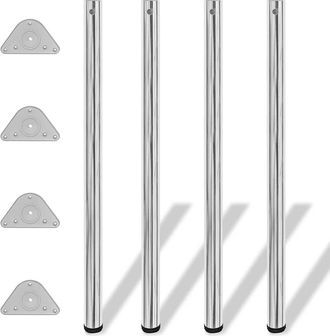 vidaXL Vidaxl - 4 Patas De Mesa Ajustables En Alturas 1100 Mm Color Cromo