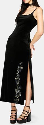 Disturbia Bluesow Velour Maxi Dress in Black at Nordstrom, Size 10