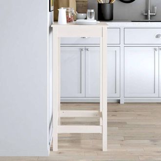 vidaXL Tavolo da Bar Bianco 50x50x110 cm in Legno Massello di Pino - Vidaxl