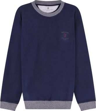 Brunello Cucinelli Felpa in French Terry di Cotone con Ricamo - - Sweatshirts & Hoodies - Uomo - Blu - S