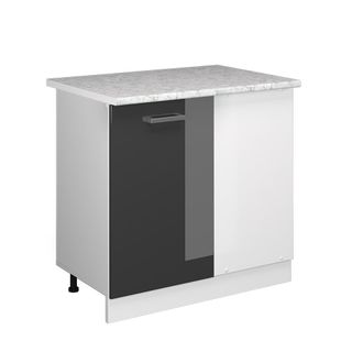 Vicco Mueble Esquinero Universal R-line, Antracita Alto Brillo, 86 Cm Con Puerta, Con Encimera Vicco