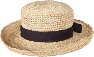 Generic Womens Wide Brim Raffia Straw Sun Hat Hand Crocheted Summer Hat One Size 56-58cm Natural