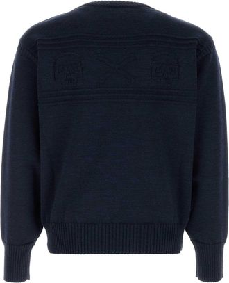 Alexander McQueen Mens Slvs Sweater Navy Wool