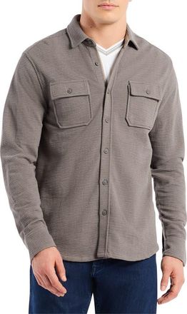 Robert Graham Brunner Knit Button-Up Shirt in Charcoal at Nordstrom, Size Xxx-Large