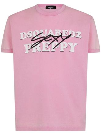 Dsquared2 logo-print cotton T-shirt - men - Cotton - M - Pink