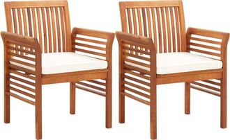 vidaXL Vidaxl - Sillas De Comedor Jard&iacute;n 2 Uds Con Cojines Madera Maciza Acacia