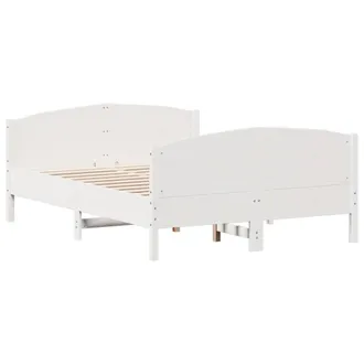 Berkfield Home Beautiful Bed Frame without Mattress White 140x190 cm Solid Wood Pine