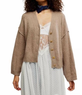 Free People Cool Of The Night Cardigan In Mocha Melange