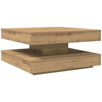 vidaXL Mesa De Centro Giratoria 360 Grados Roble Artisan 70x70x34,5 Cm Vidaxl