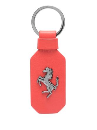 Ferrari Prancing Horse leren sleutelhanger - Rood