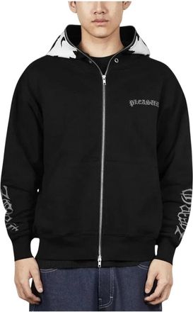 Pleasures Balaclava Zip Hoodie - Heren - Vesten met rits - Zwart - L - Katoen - Hoodies & sweatvesten