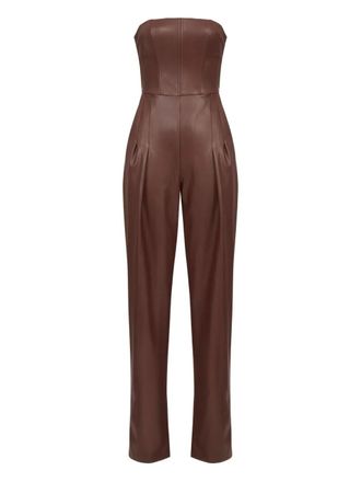 Elisabetta Franchi corset-detail jumpsuit - women - Viscose/Elastane - 40 - Brown