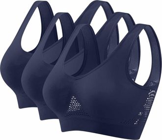 Generic 3PCS Seamless Bras Multipack Set for Women Non Wired Brassiere Crop Top Soft Sports Tank Bras Female Sexy Lingerie Vest Anti Saggy Breast Bra