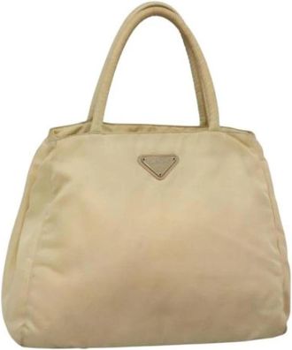Prada Pre-owned Nylon prada-bags - Dames - Vintage Handtas - Beige - ONE Size - Nylon - Vintage