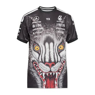 Yohji Yamamoto T-Shirts, male, Black, Size: S Driver Short Sleeve Jersey