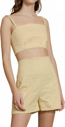 Cortana Limon Bustier Top In Pale Yellow