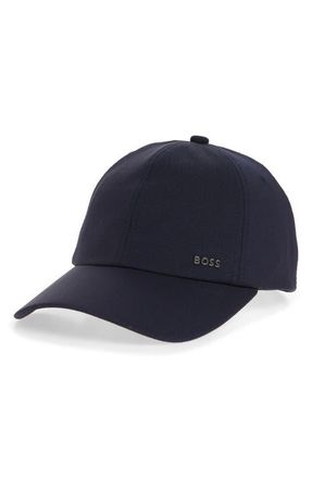 BOSS Zed Performance Virgin Wool Blend Baseball Cap in Dark Blue at Nordstrom