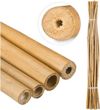 Relaxdays Relaxdays - 50 Varas De Bamb&uacute;, Tutores Para Plantas, Bamb&uacute; Natural, 150 Cm, Decorativas, Para Manualidades, Marr&oacute;n Natural