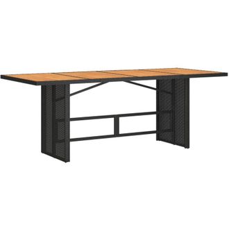 vidaXL Vidaxl - Mesa De Jard&iacute;n Superficie Madera Acacia Rat&aacute;n Negro 190x80x75cm
