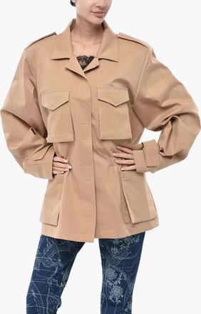 Off-white PERMANENT Mixed Cotton Utility Jacket with Velcro Closure Off-White