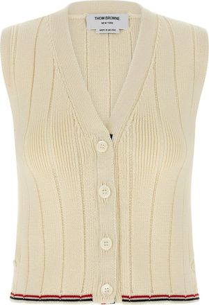 Thom Browne Rwb Intarsia Vest