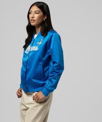 Mitchell & Ness Womens Mitchell & Ness Blue Detroit Lions Full-Snap Satin Jacket at Nordstrom, Size Xx-Large