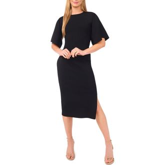 Ted Baker Flare Sleeve Midi Dress in Rich Black at Nordstrom Rack, Size Medium
