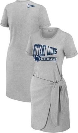 WEAR by Erin Andrews Womens WEAR by Erin Andrews Heather Gray Penn State Nittany Lions Knotted T-Shirt Dress at Nordstrom, Size Xx-Large